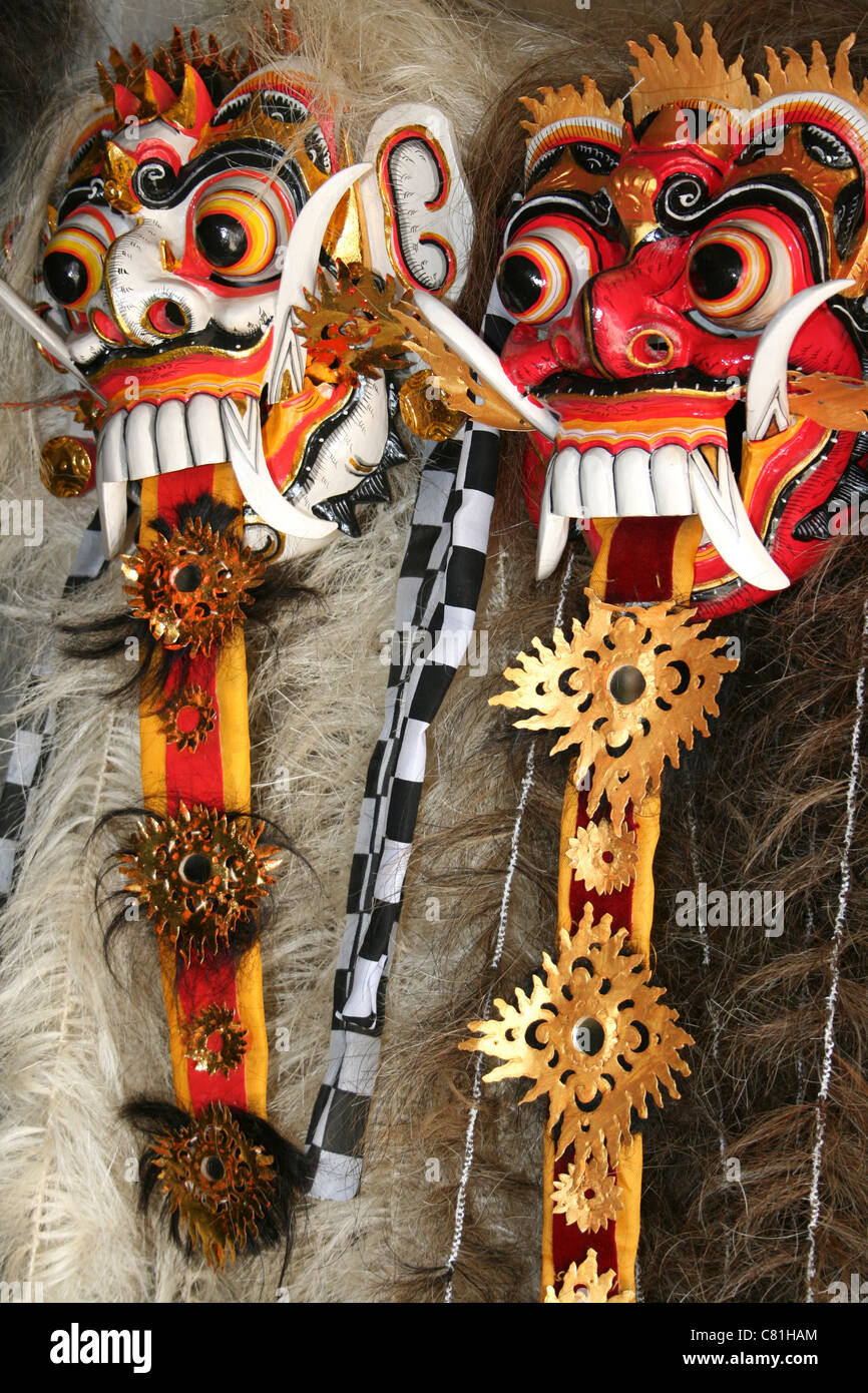 Rangda The Witch Masks, Part of Traditional Balinese Culture Stock Photo