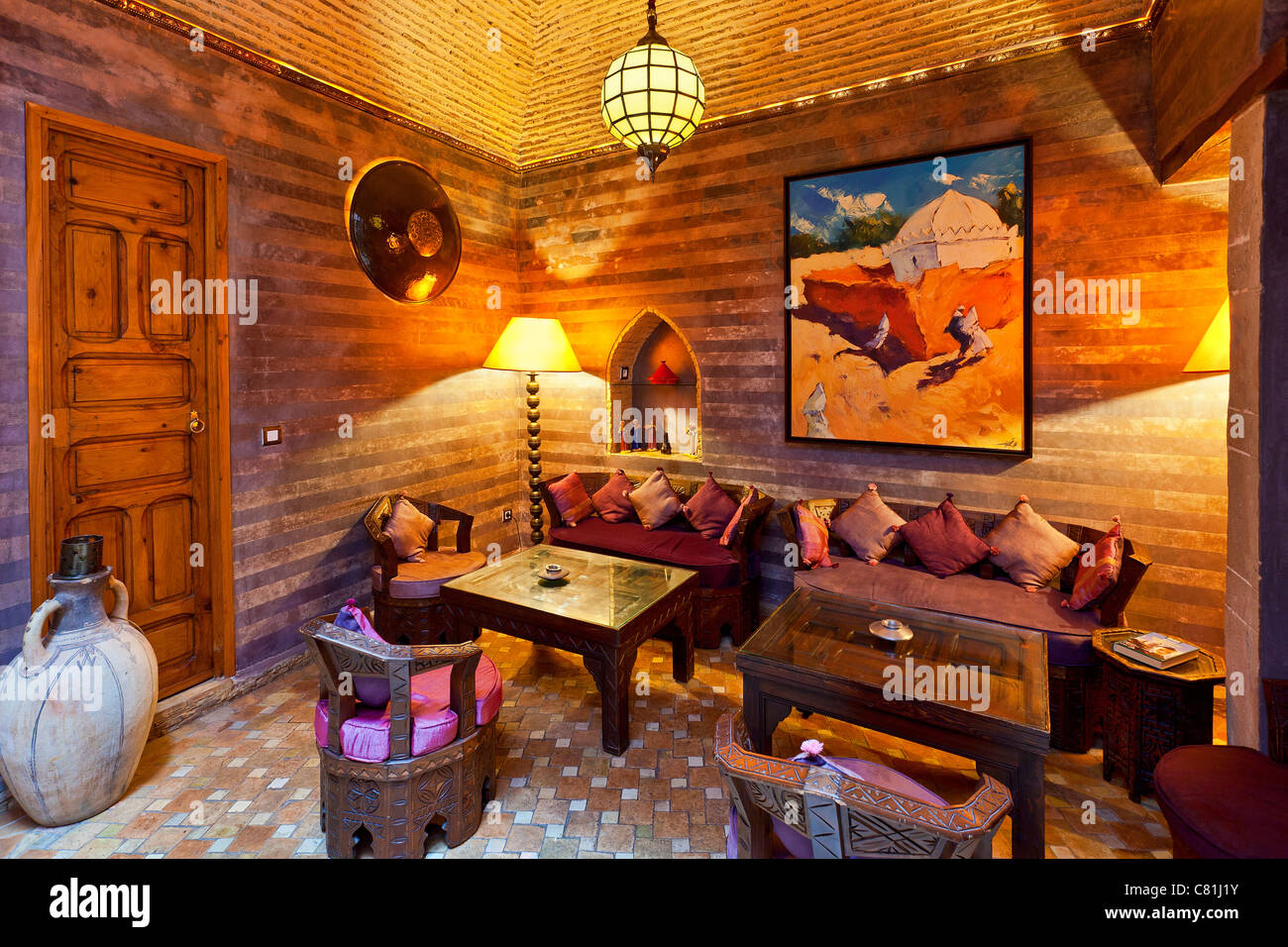 Morocco, rabat, Interior of Riad Kalla Stock Photo - Alamy
