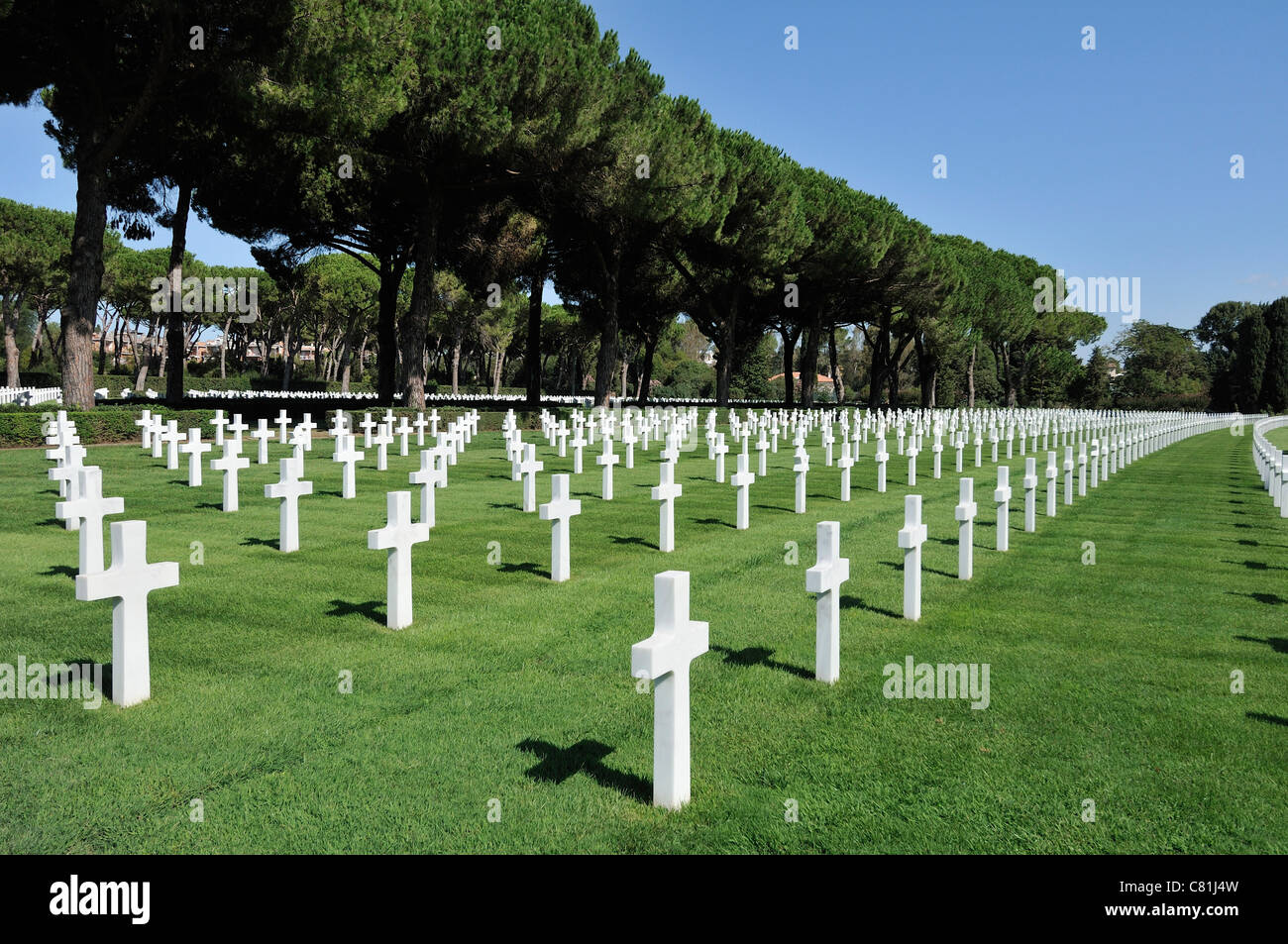 Anzio. Italy. Sicily Rome American War Cemetery & Memorial. Stock Photo