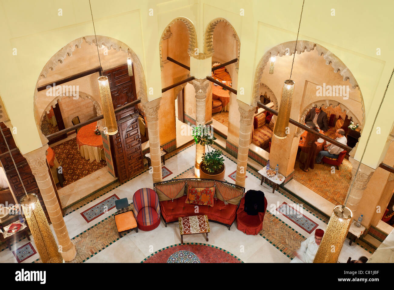 Morocco, Rabat, The Zyriab Restaurant Stock Photo