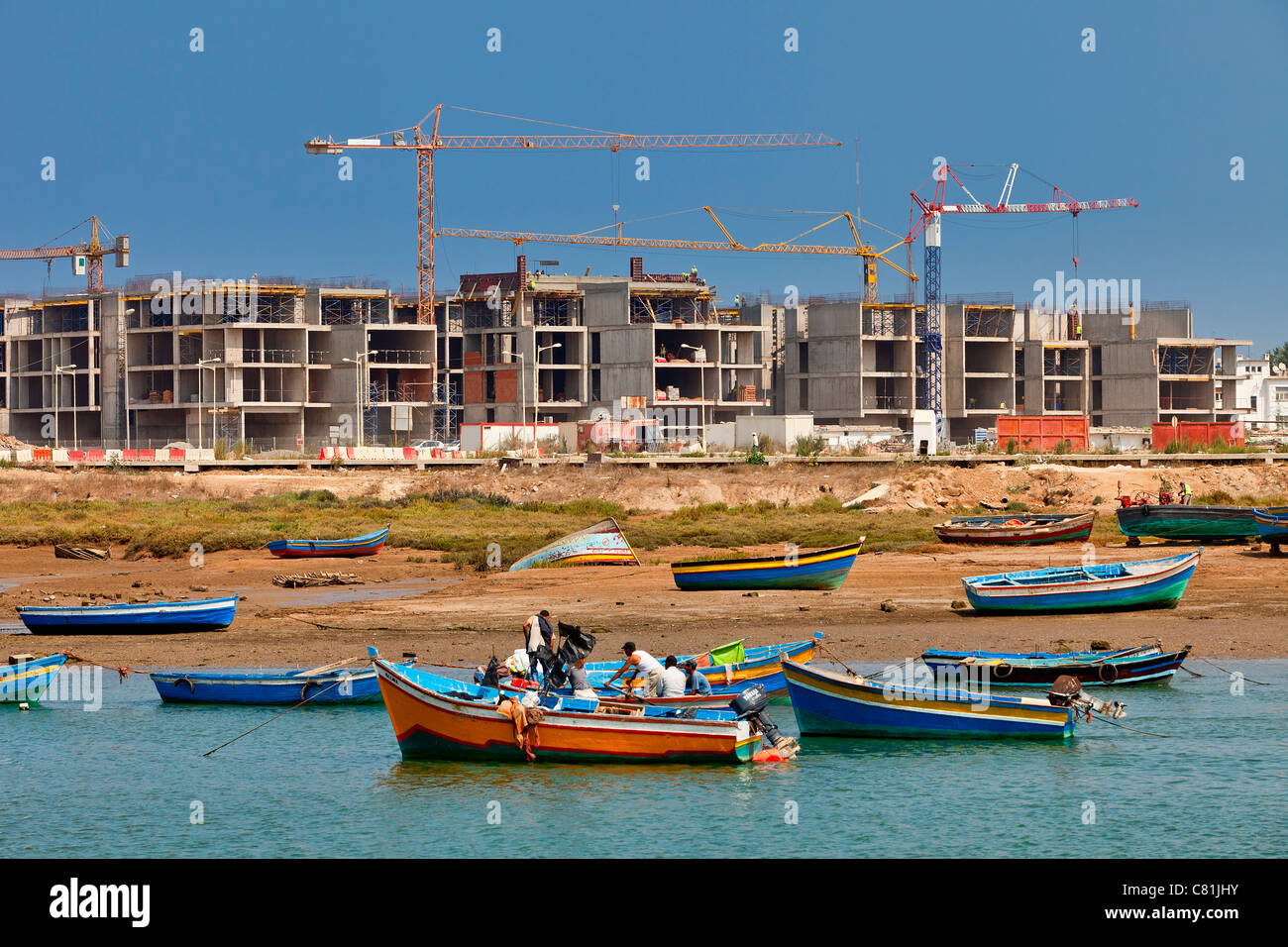 Morocco, Rabat, Riverbank of Bou Regreg River Stock Photo