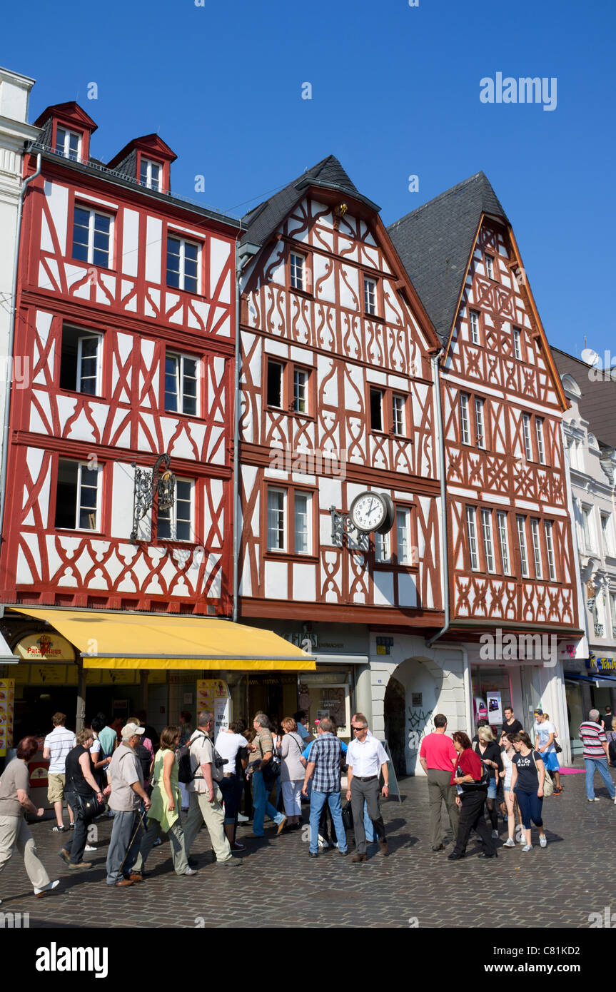 Old half timbered houses in central Trier Rhineland-Palatinate,Germany Stock Photo