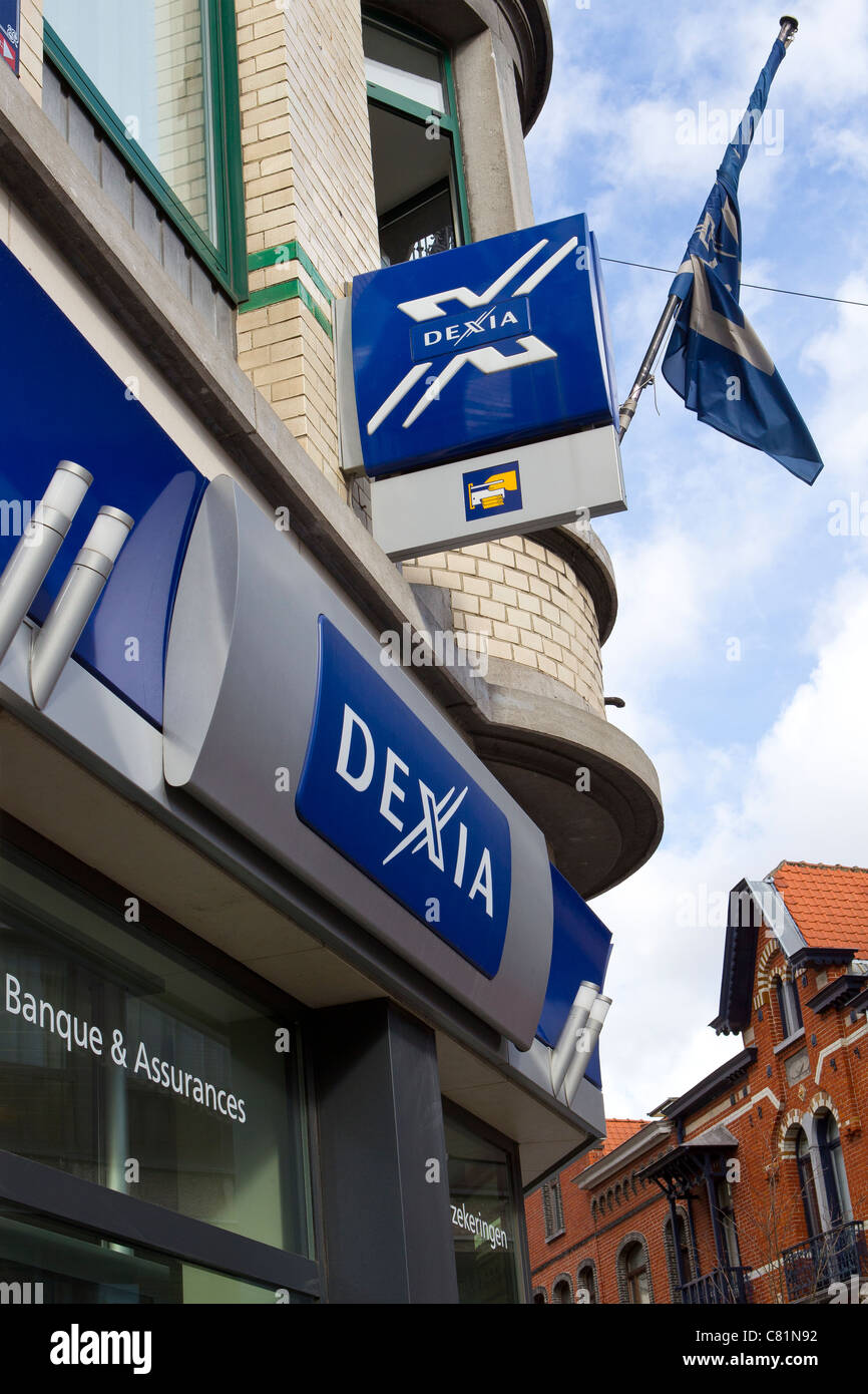 troubled french belgian bank dexia Stock Photo