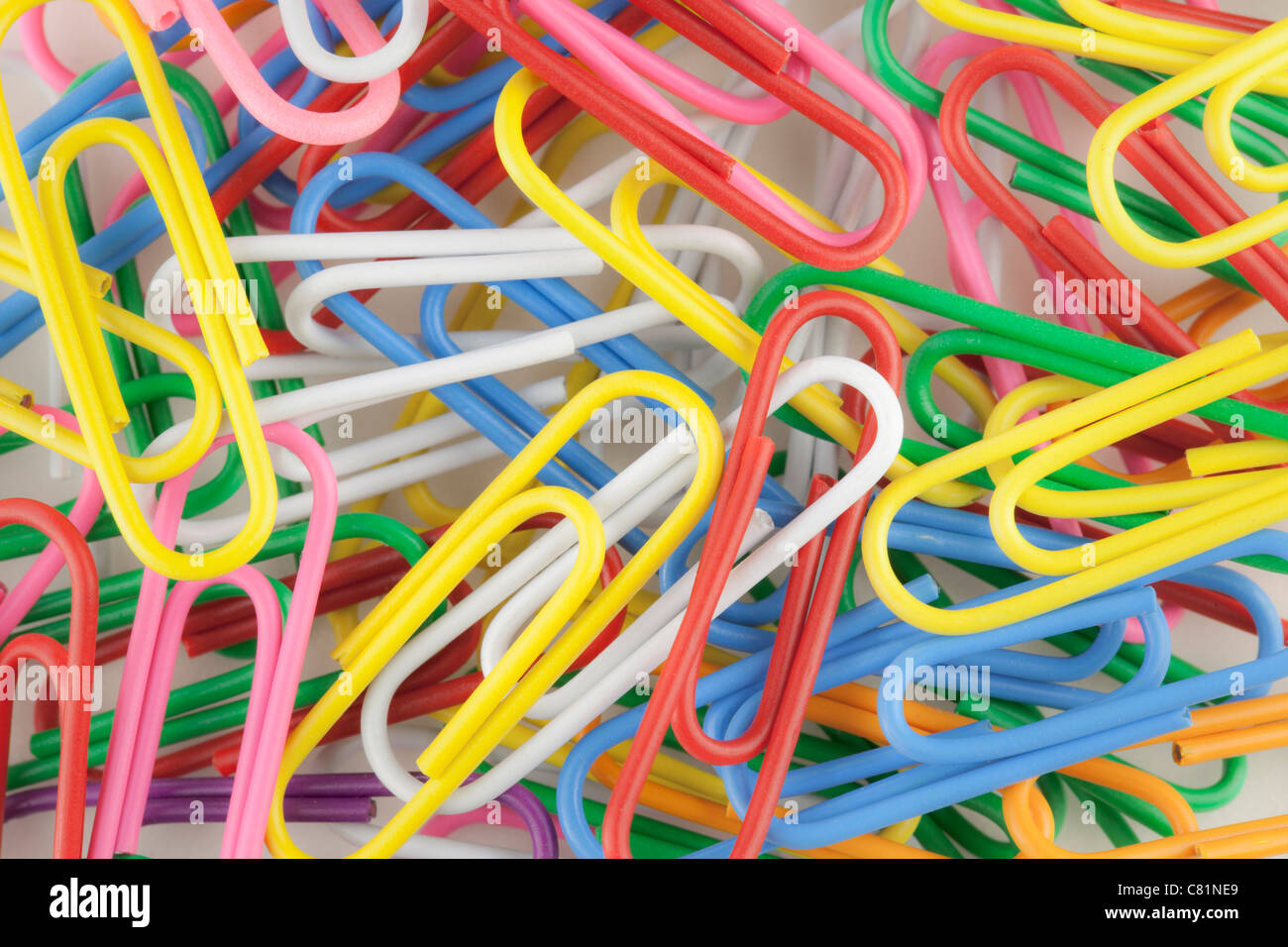 Coloured paper clips Stock Photo Alamy