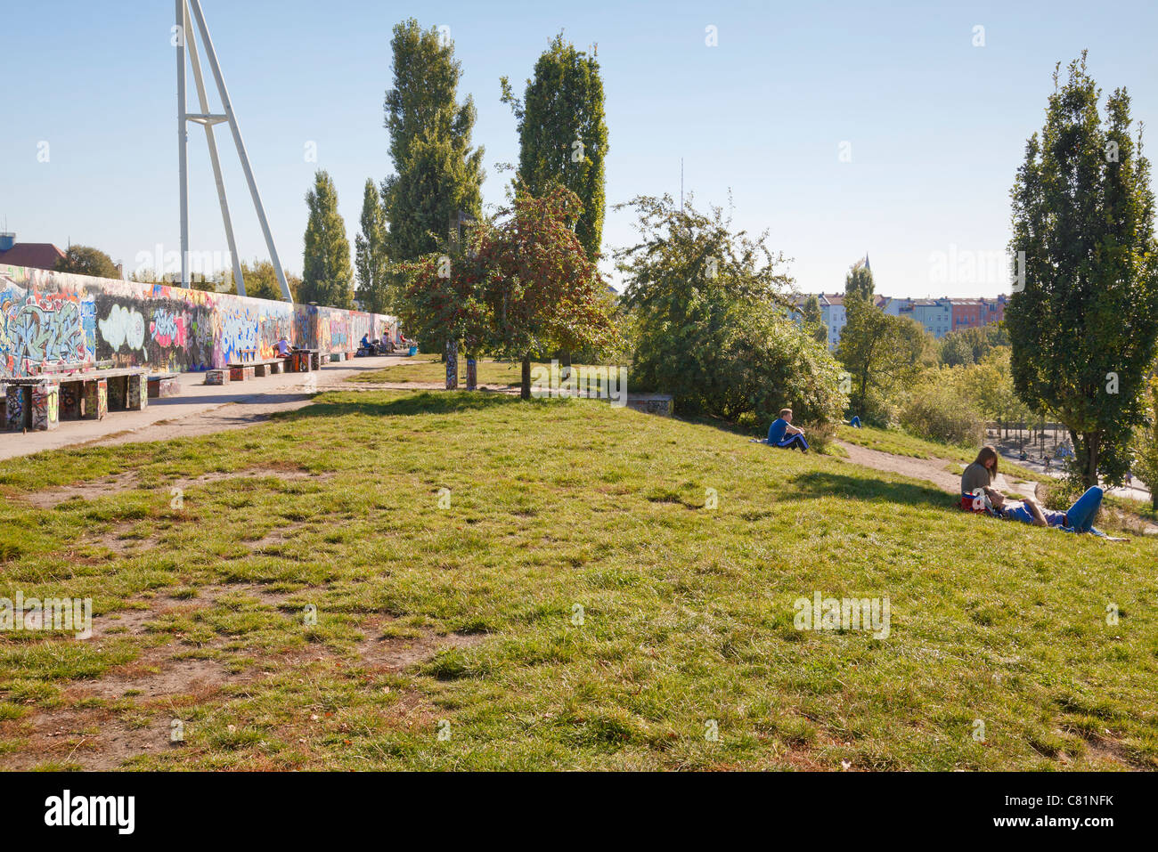 Mauer Park with section of Berlin Wall, Berlin, Germany Stock Photo