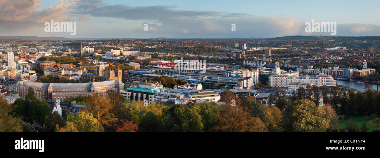 City of Bristol from Cabots Tower in Autumn. Bristol. England. UK. Stock Photo