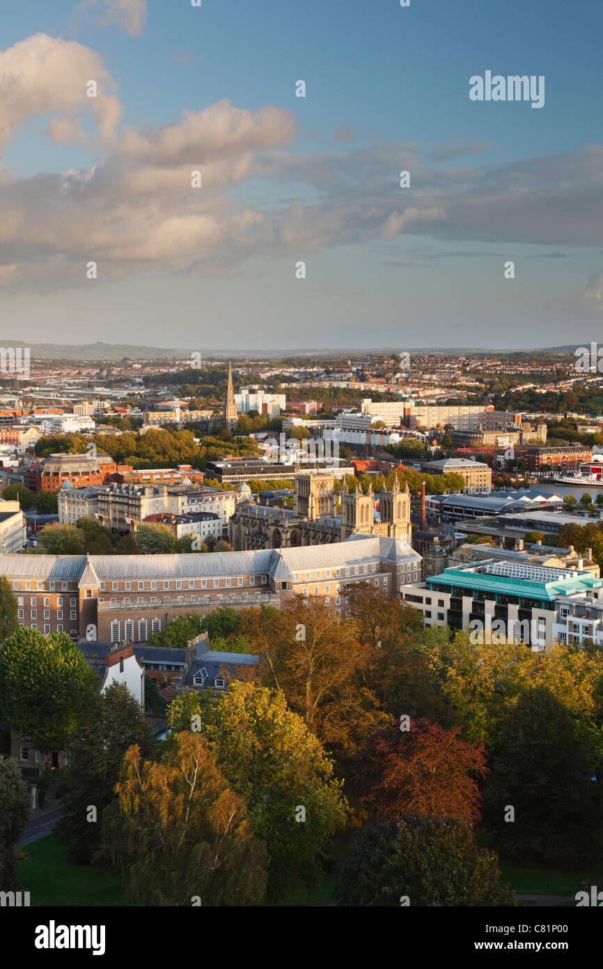 City of Bristol from Cabots Tower in Autumn. Bristol. England. UK. Stock Photo