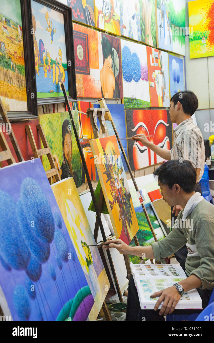 Vietnam, Hanoi, Typical Art Shop Stock Photo Alamy