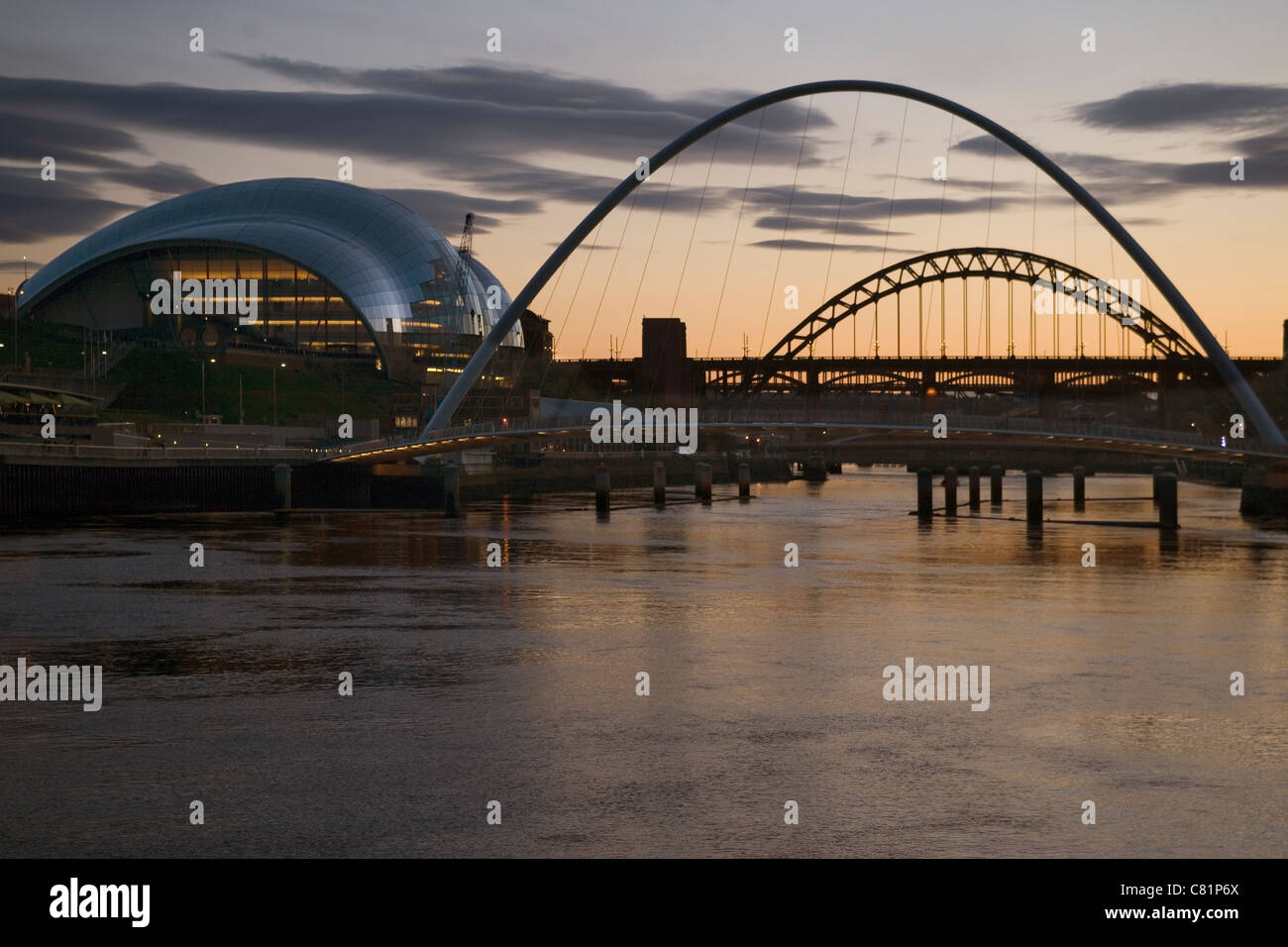 England Tyne&Wear Gateshead Sage & Tyne bridges Stock Photo