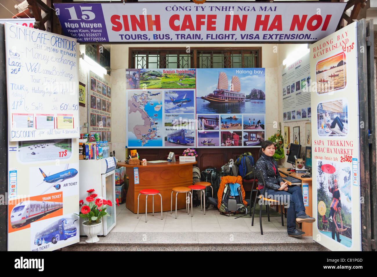 Vietnam, Hanoi, Typical Travel Agency Stock Photo Alamy