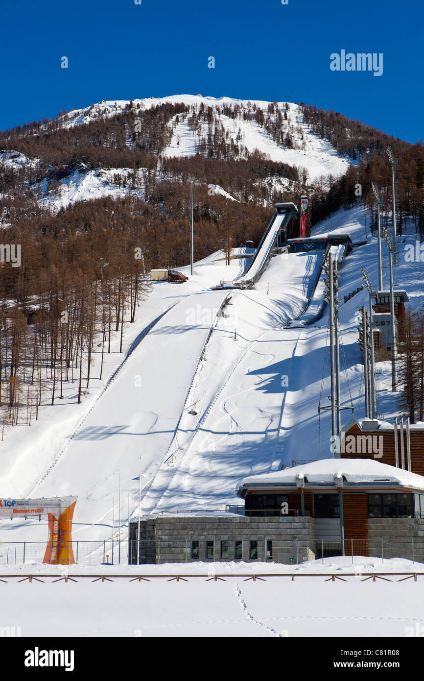 Turin Olympics ski jump at Pragelato, Piemonte, Italy Stock Photo