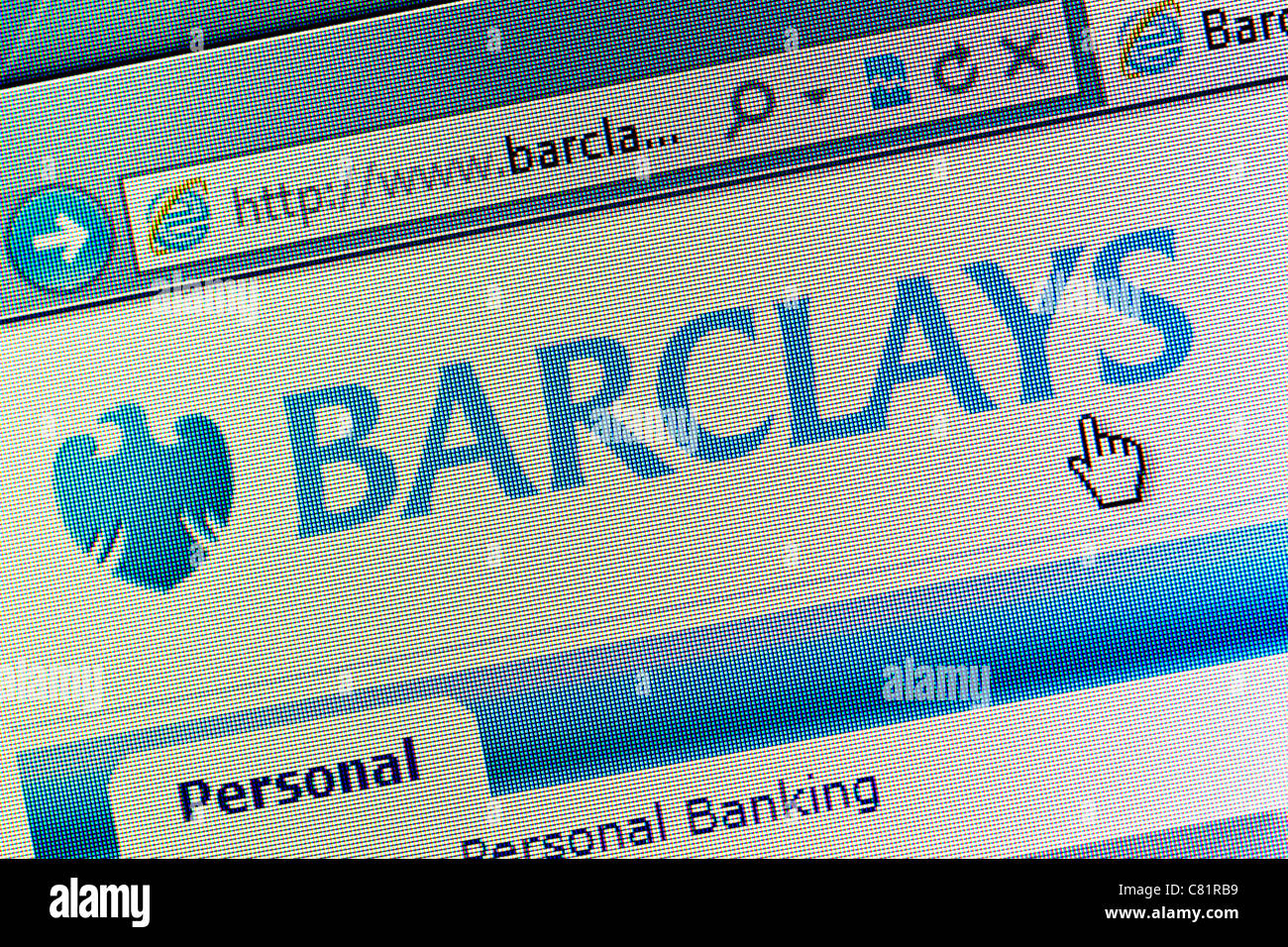 Barclays Bank logo and website close up Stock Photo