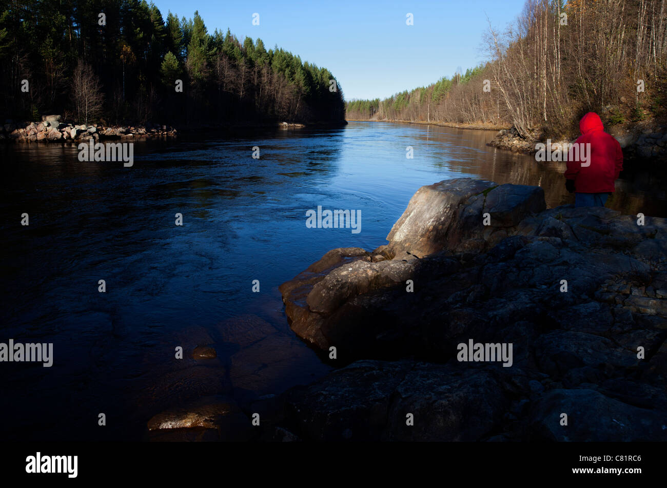 River Oulujoki after Utanen power plant , Finland Stock Photo Alamy