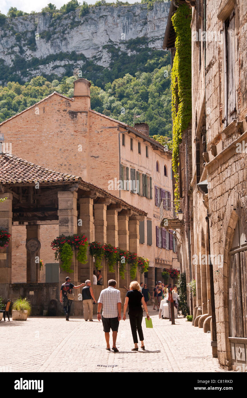 Place de la Halle of StAntoninNobleVal, Midi
