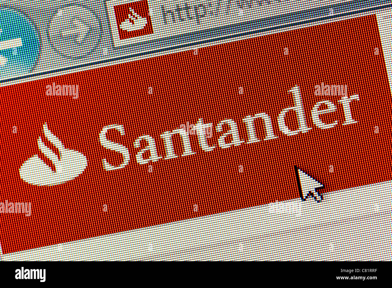 Santander logo and website close up Stock Photo Alamy