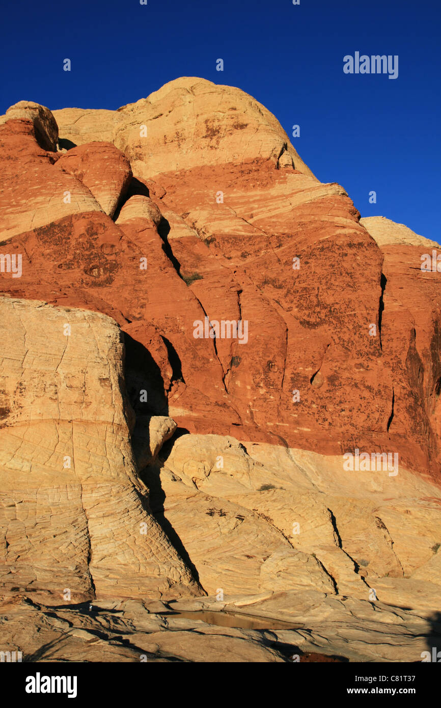 vertical image of red rock cliffs at red rocks national conservation area Stock Photo