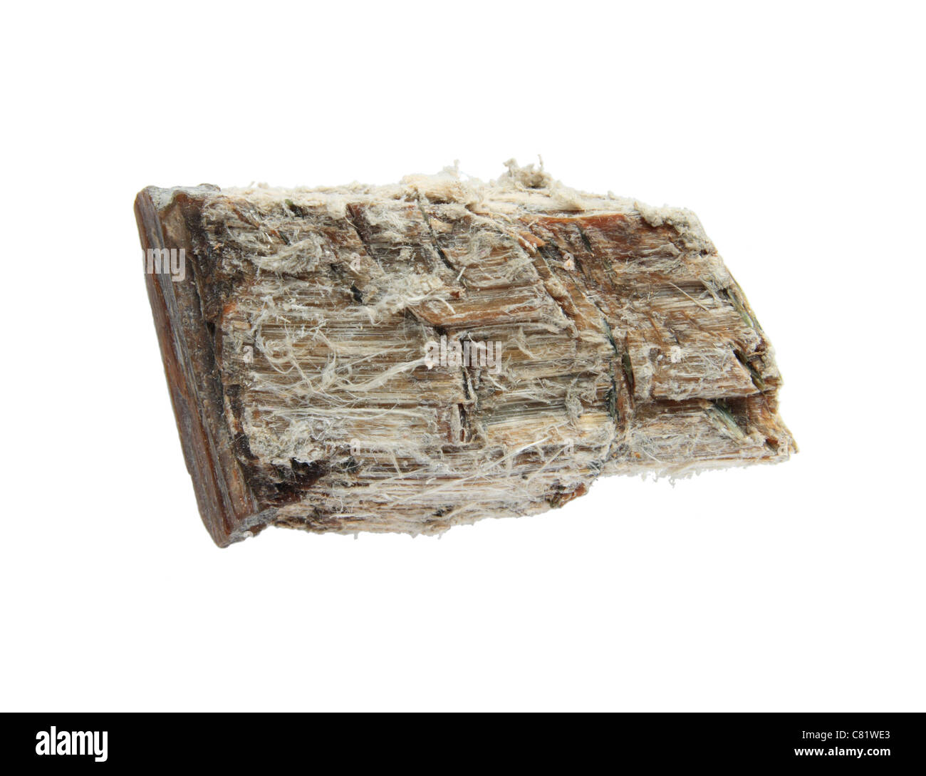 asbestos mineral sample isolated on white Stock Photo