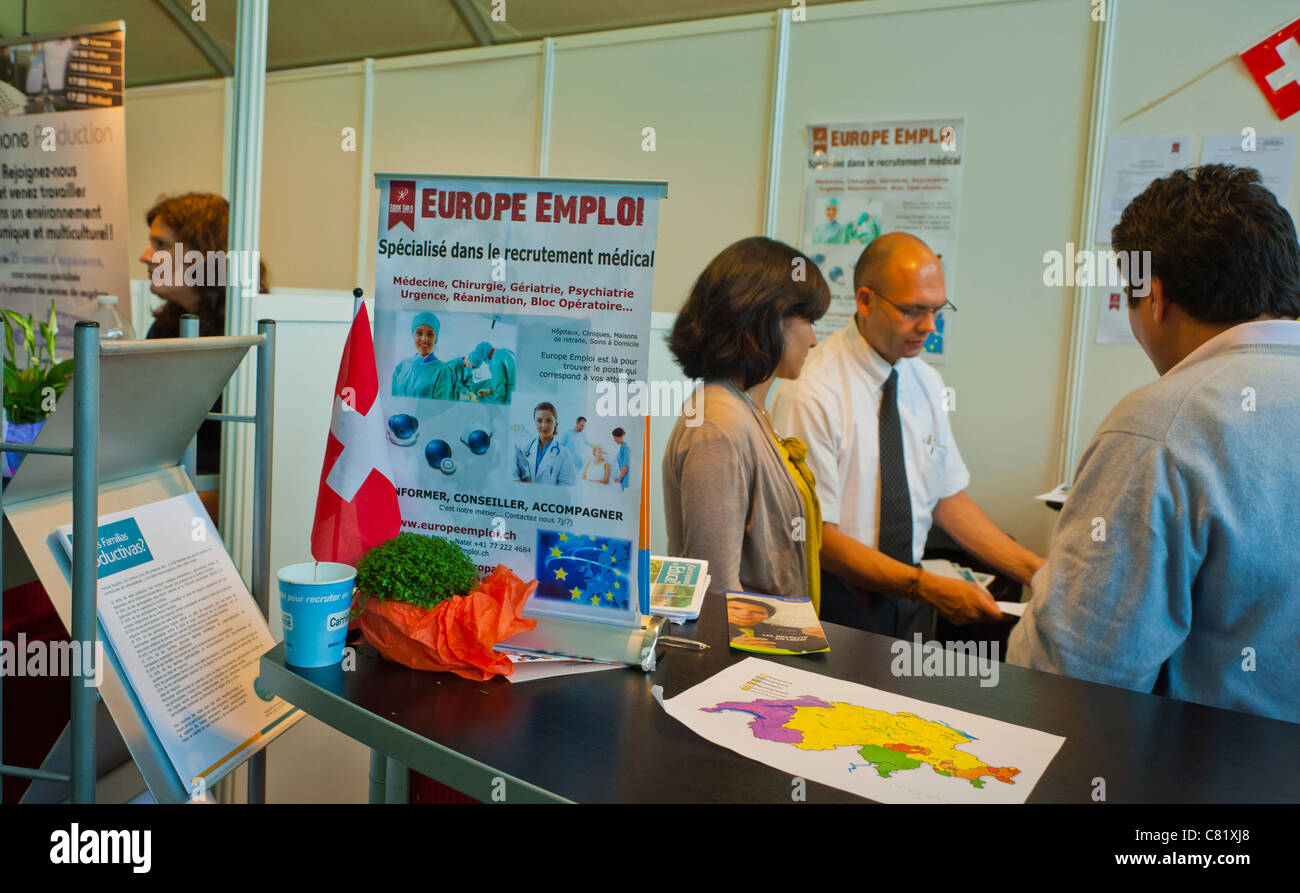 Paris, France, People at Paris Jobs Fair, Swiss Employment Agency, Medical Jobs, "Europe Emploi