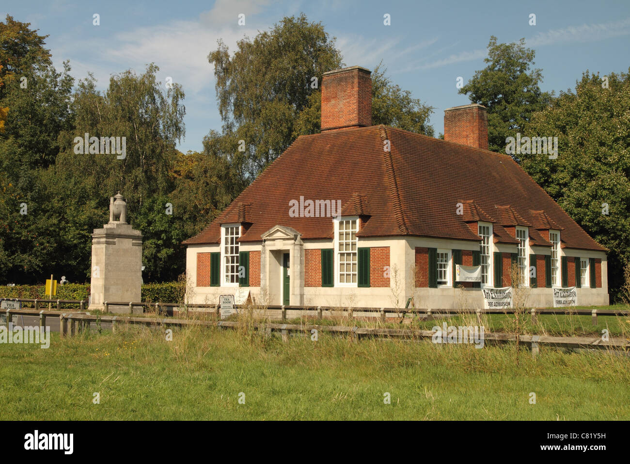 Fairhaven Memorial Lodges, Runnymede, Surrey, England. Designed by Sir Edward Lutyens. Stock Photo