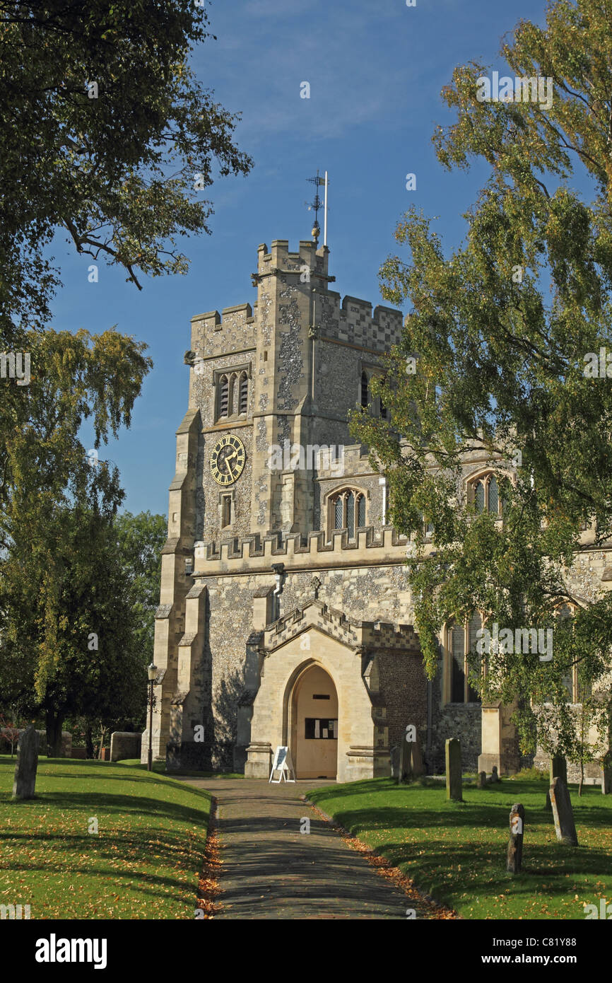 Church of St. Peter & St. Paul, Tring, Hertfordshire, England. Mother of George Washington buried here. Stock Photo