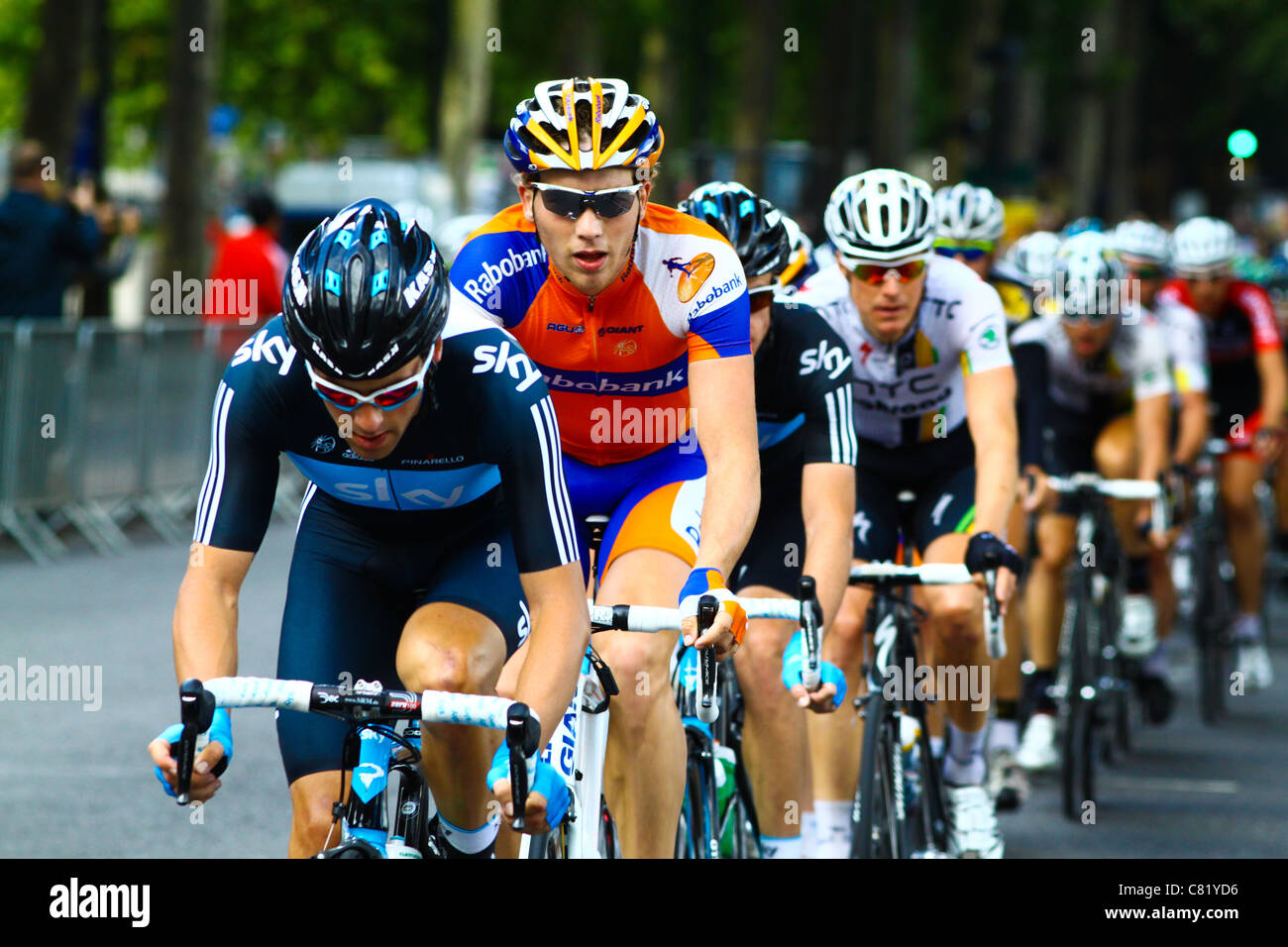 Tour Bike Racers Professional cyclists on the final stage of the Tour of Britain cycle ...
