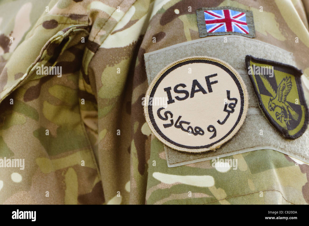 Armbadge for the International Security Assistance Force (ISAF), Afghanistan Stock Photo