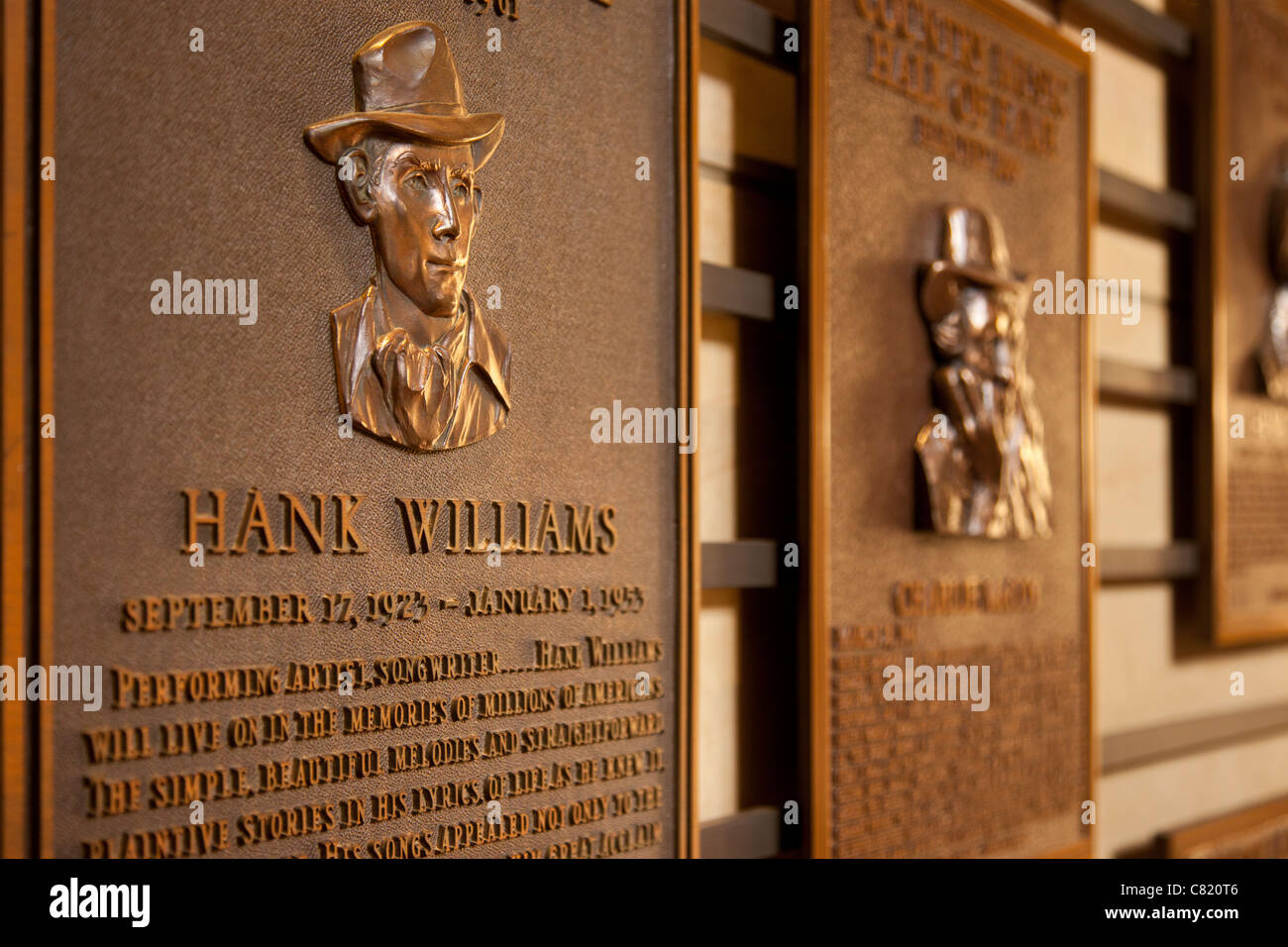 Hank Williams Plaque at the Country Music Hall of Fame, Nashville Tennessee  USA Stock Photo - Alamy