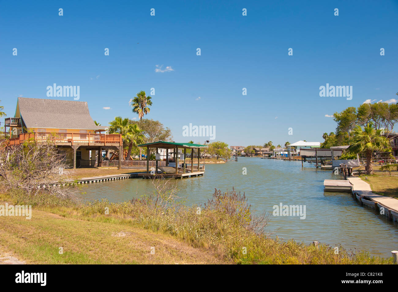 Texas Gulf Coast Vacation Homes Stock Photo Alamy