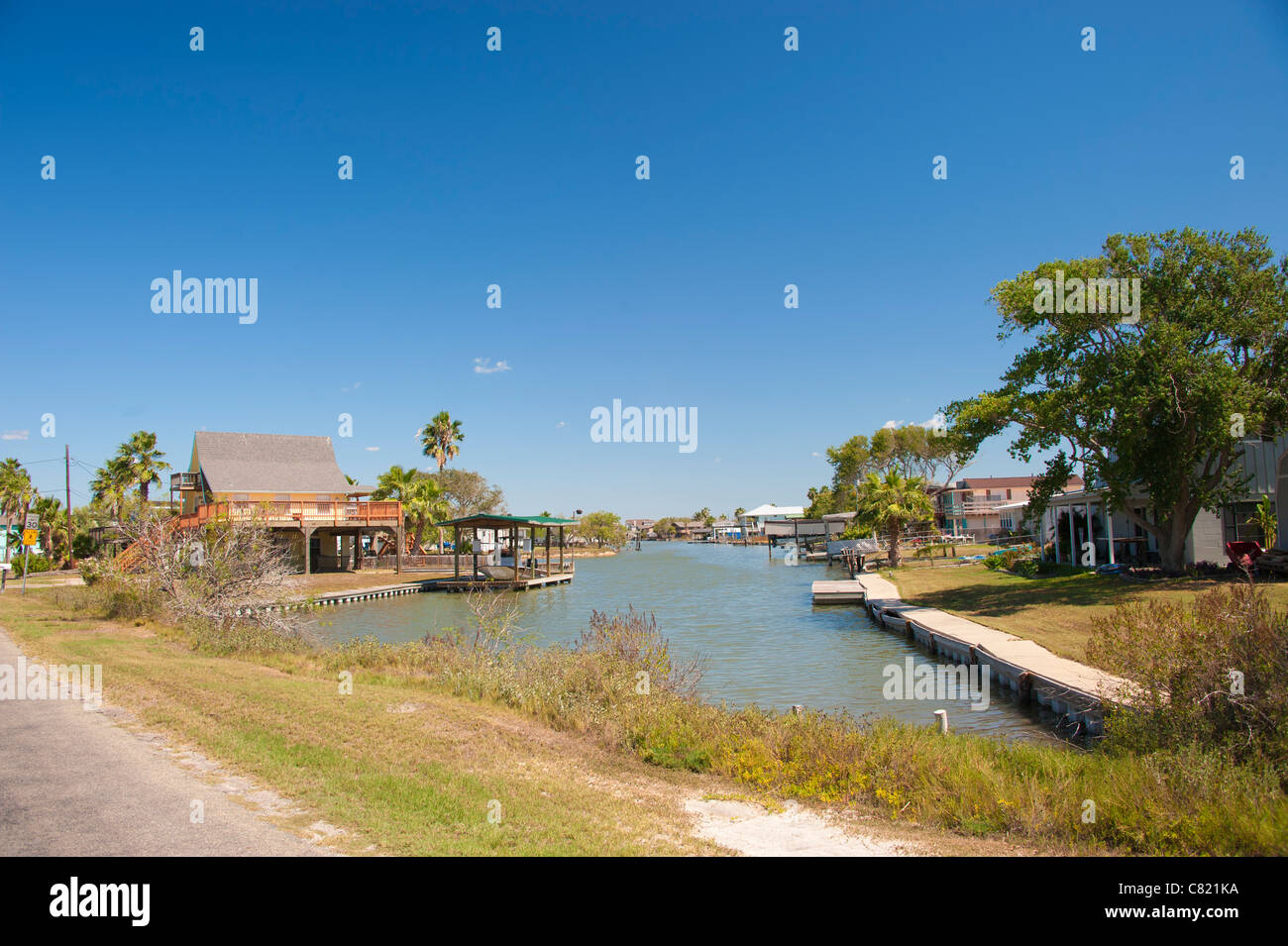 Texas Gulf Coast Vacation Homes Stock Photo Alamy