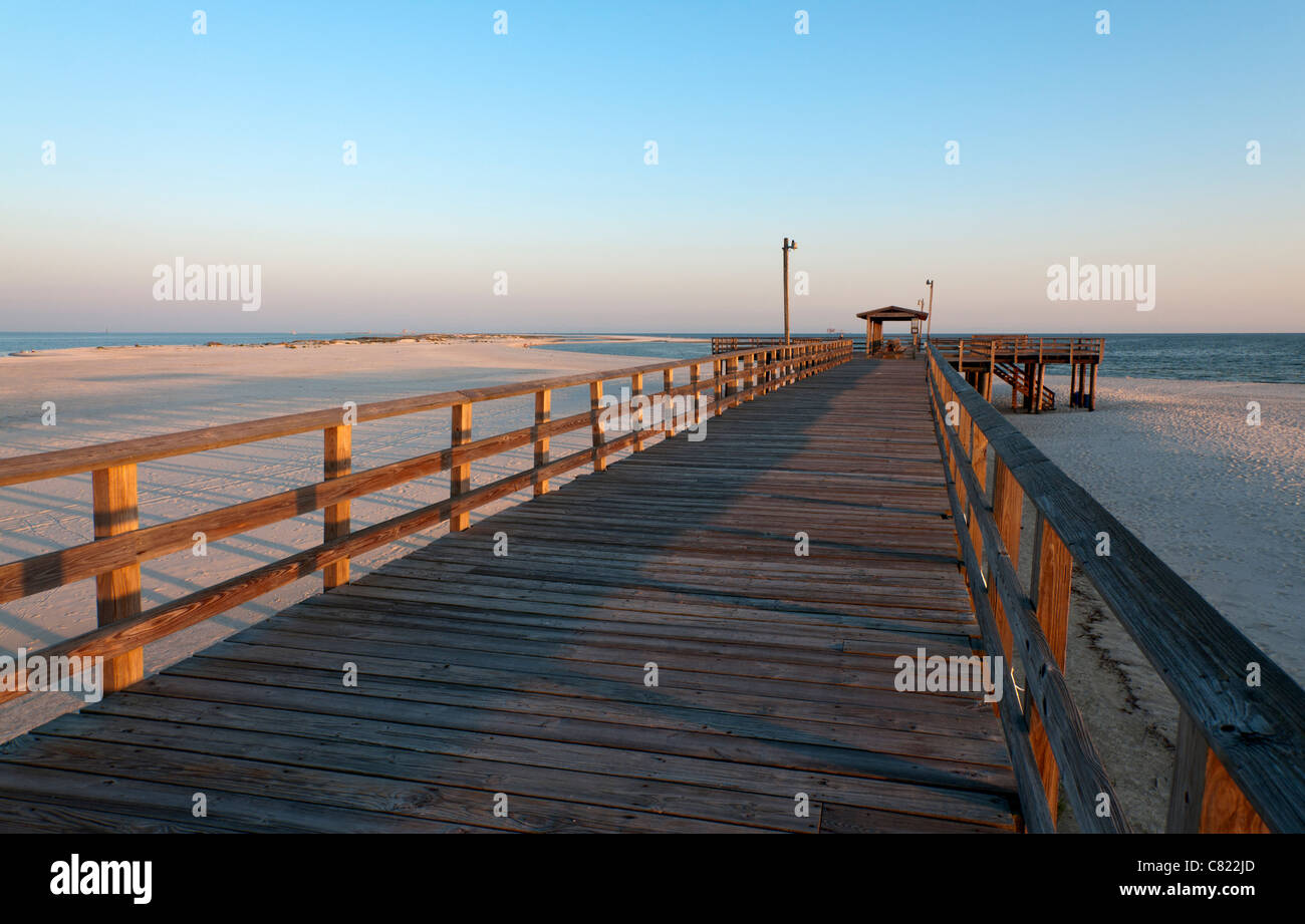 Alabama, Dauphin Island Pier and Beach Stock Photo Alamy