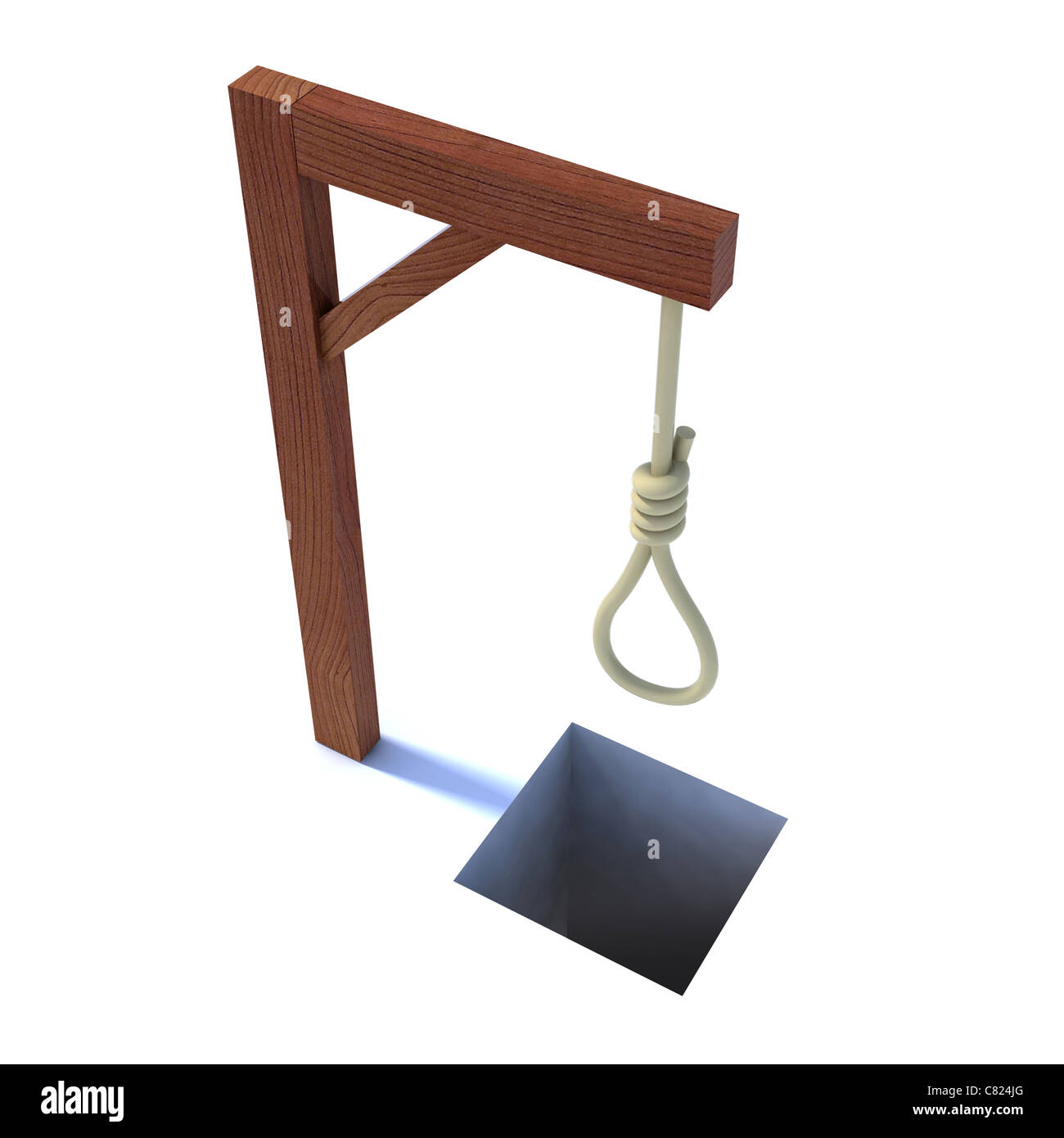 noose hanging from a gallows 3d illustration Stock Photo