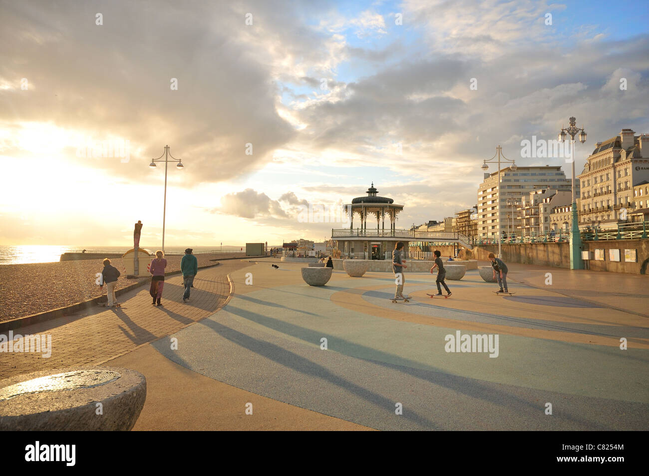 Brighton and Hove seafront in late summer, Brighton, East Sussex, UK