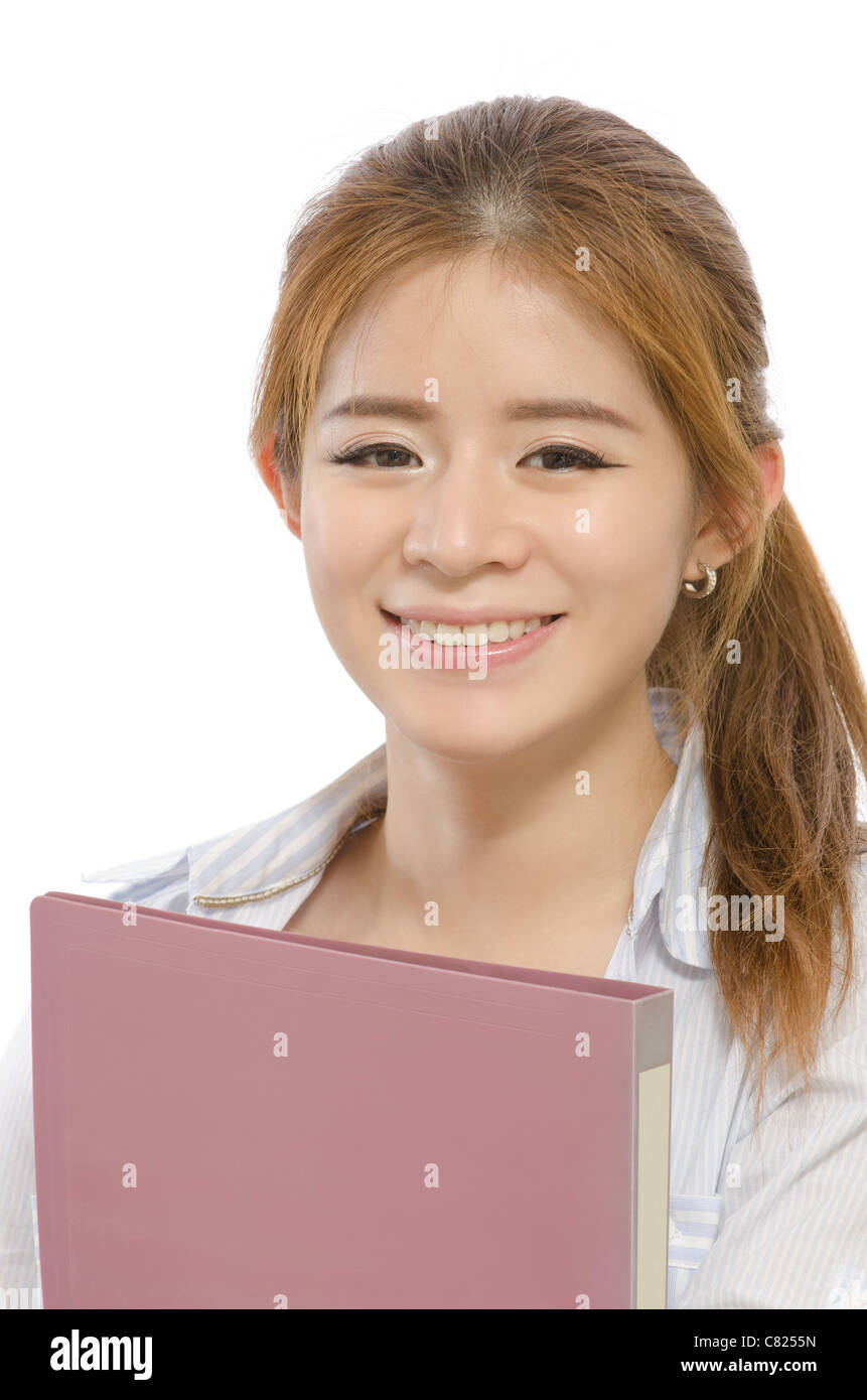 a young girl with paper work Stock Photo Alamy