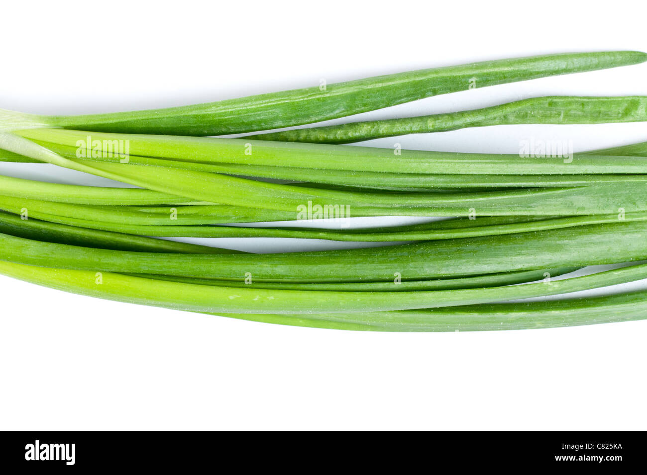 fresh green onions isolated on white background Stock Photo - Alamy