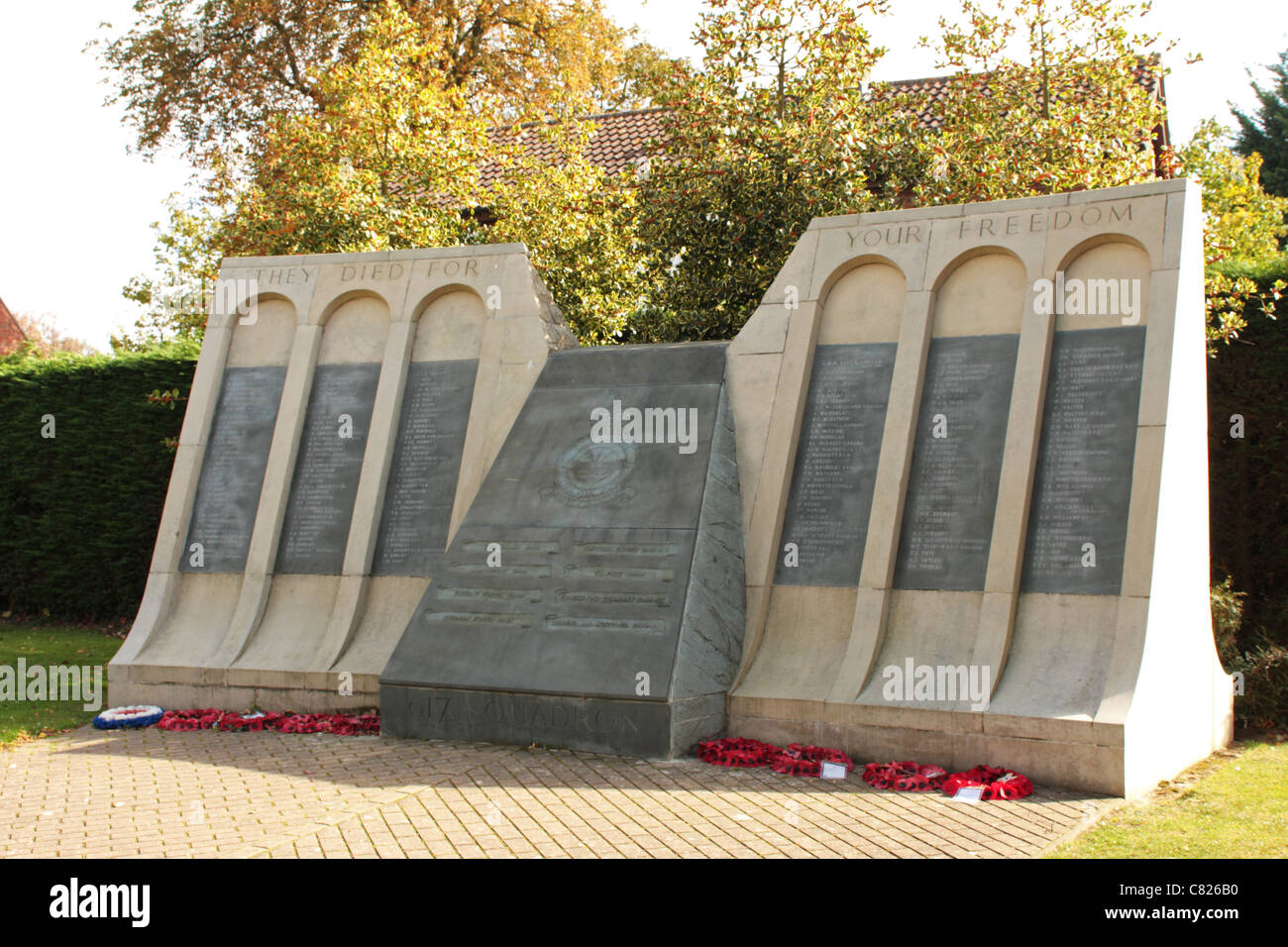 Memorial to the Dambusters Woodhall Spa Lincolnshire UK Stock Photo