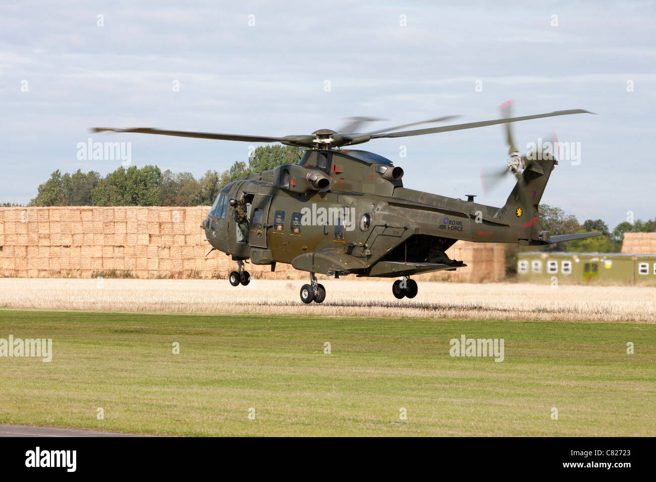 Agusta Westland EH1 EH01 Merlin HC3 ZJ119 in flight landing Stock Photo