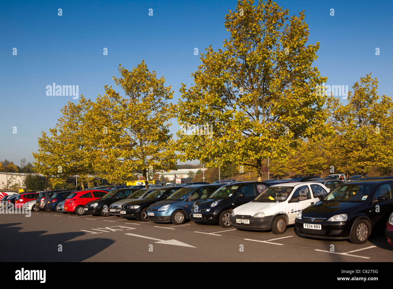 UK, England, Nottinghamshire, Nottingham, cars in Phoenix Park, park
