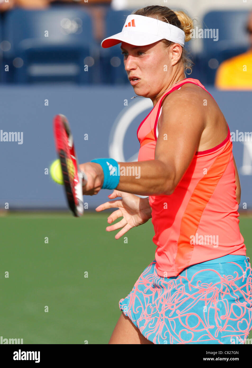 Angelique of Germany in action at the US Open 2011 Stock Photo