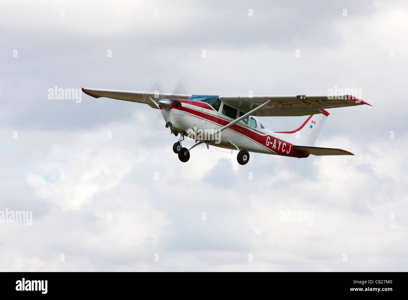 Cessna TP206 Super Skylane Skywagon G-AYCJ in flight Stock Photo