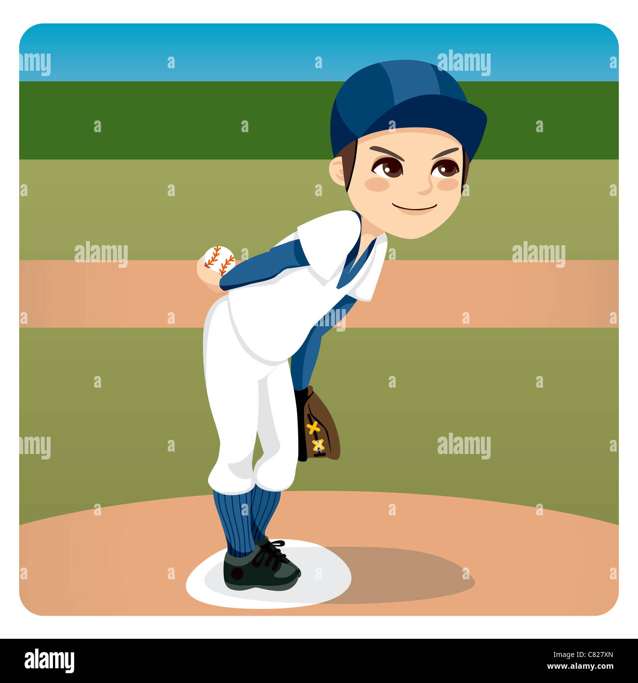 Baseball Pitcher Throw Ball Cartoon Stock Vector Image & Art - Alamy