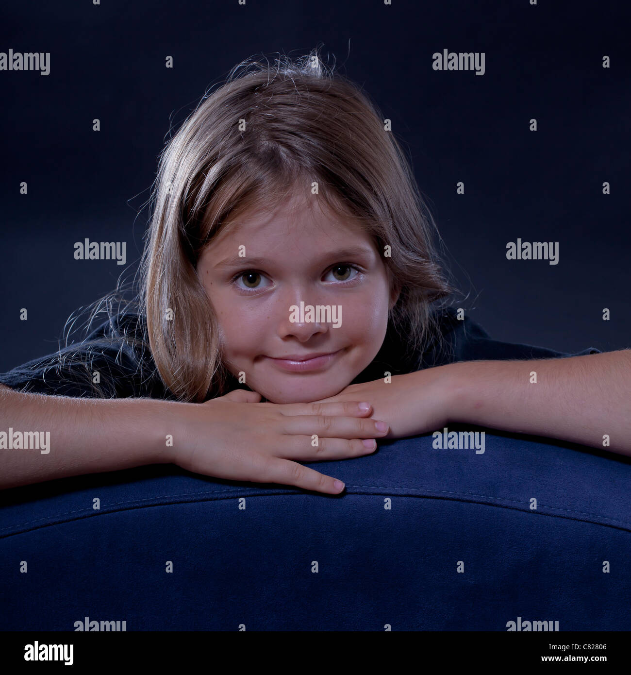 Portrait of an eight-year-old girl Stock Photo