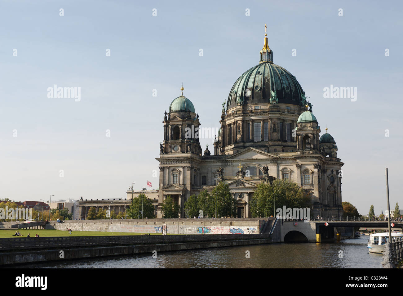 Berlin Cathedral (German: Berliner Dom) is the colloquial name for the Evangelical Oberpfarr- und Domkirche Stock Photo