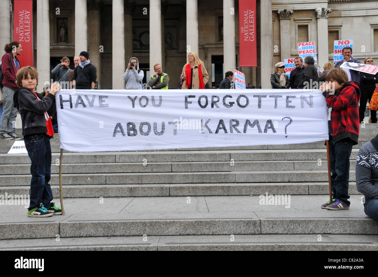 Stop the War Coalition anti war protest Trafalgar Square Saturday 8th