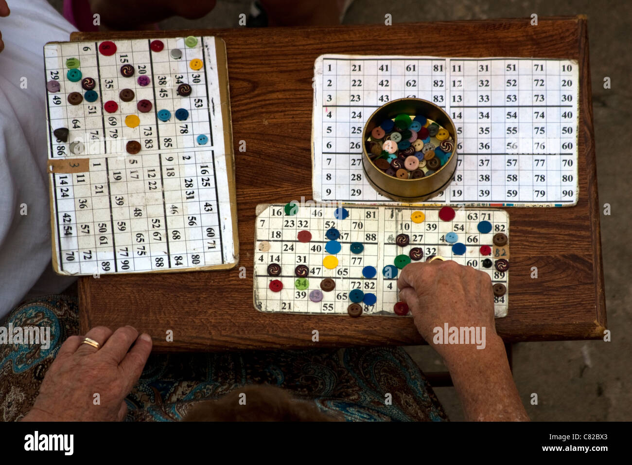 Game of Tombola in Marsalform, Gozo Stock Photo Alamy