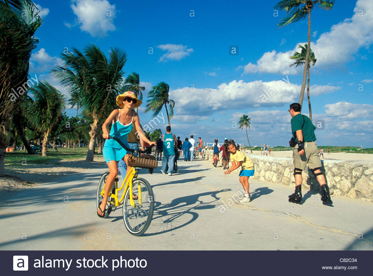 Usa Florida Miami Beach South Beach Ocean Drive People