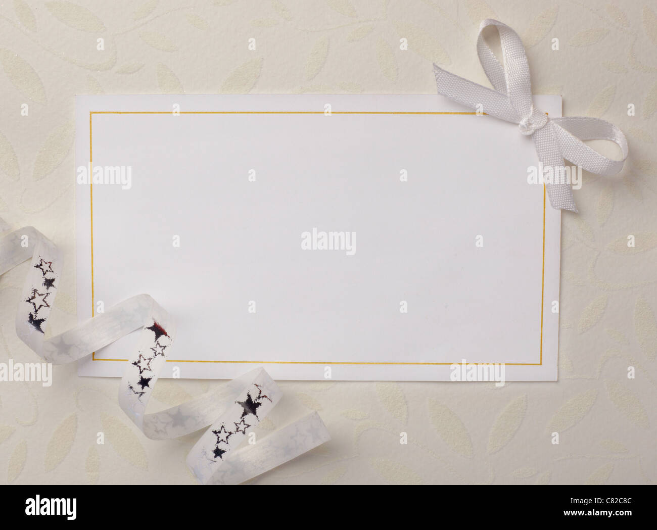 greeting card with ribbon Stock Photo - Alamy