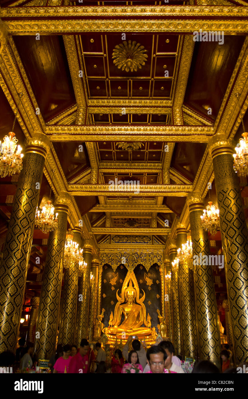 Wat Phra Si Ratana Mahathat luxurious buddhist temple, Phitsanulok, Thailand Stock Photo