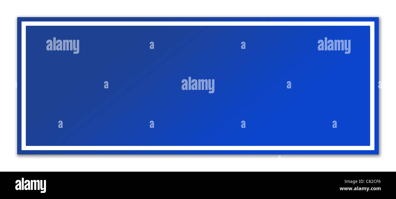 Blank blue street sign isolated on white background with copy space