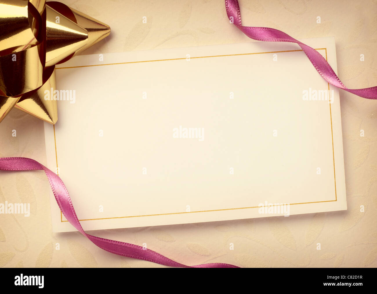 greeting card with ribbon Stock Photo