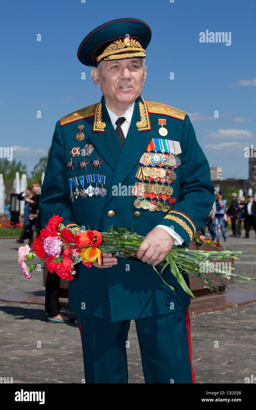 Russian Major General celebrating the Red Army's World War II Victory